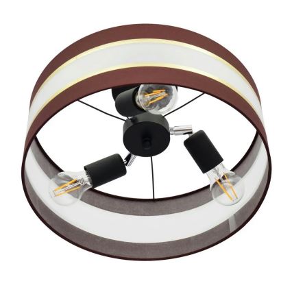 Pendelkrona HELEN 3xE27/15W/230V brun/svart/gyllene