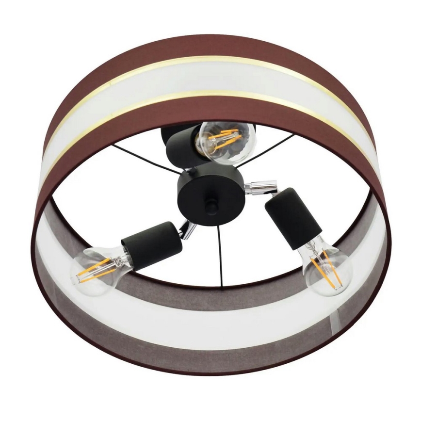 Pendelkrona HELEN 3xE27/15W/230V brun/svart/gyllene