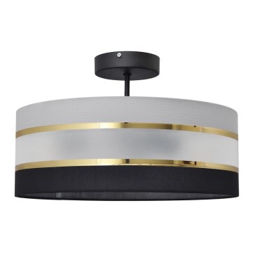 Pendelkrona HELEN 3xE27/15W/230V svart/grå/gyllene