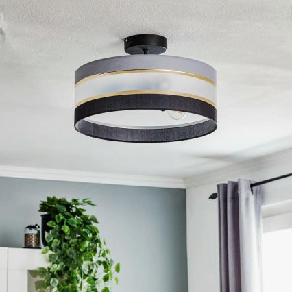 Pendelkrona HELEN 3xE27/15W/230V svart/grå/gyllene