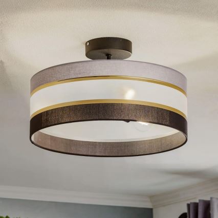 Pendelkrona HELEN 3xE27/15W/230V svart/grå/gyllene