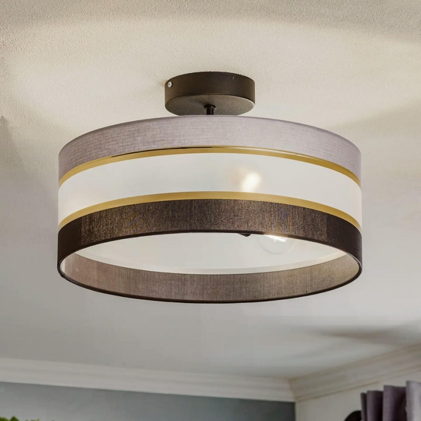 Pendelkrona HELEN 3xE27/15W/230V svart/grå/gyllene