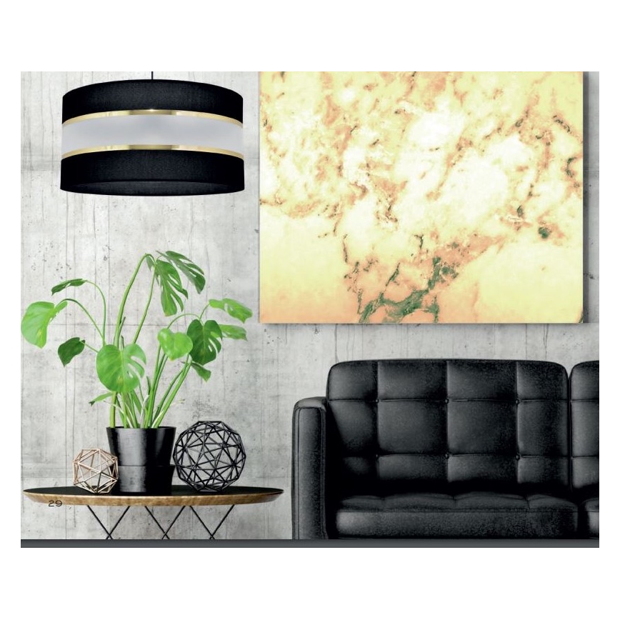 Pendelkrona HELEN 3xE27/15W/230V svart/gyllene