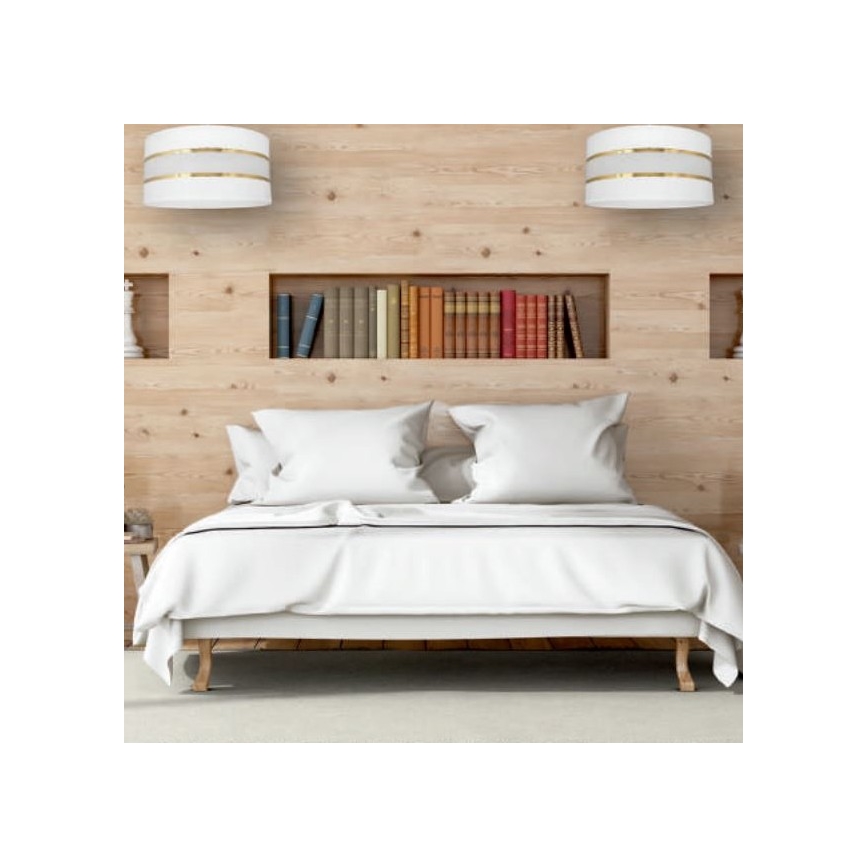 Pendelkrona HELEN 3xE27/15W/230V vit/gyllene