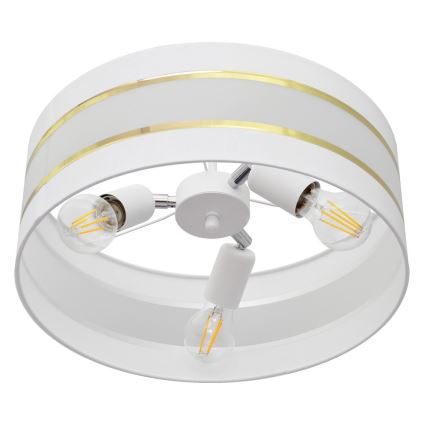 Pendelkrona HELEN 3xE27/15W/230V vit/gyllene