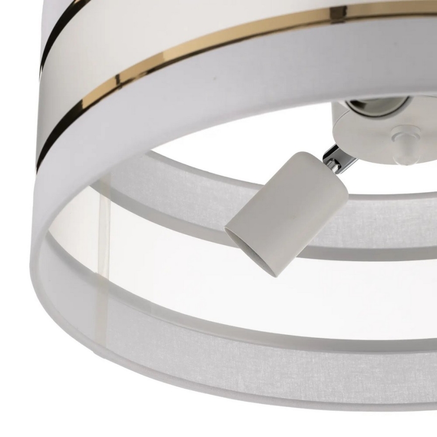 Pendelkrona HELEN 3xE27/15W/230V vit/gyllene