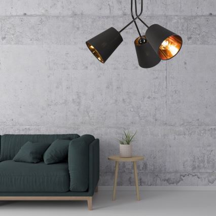 Pendelkrona IRMA 3xE27/15W/230V svart