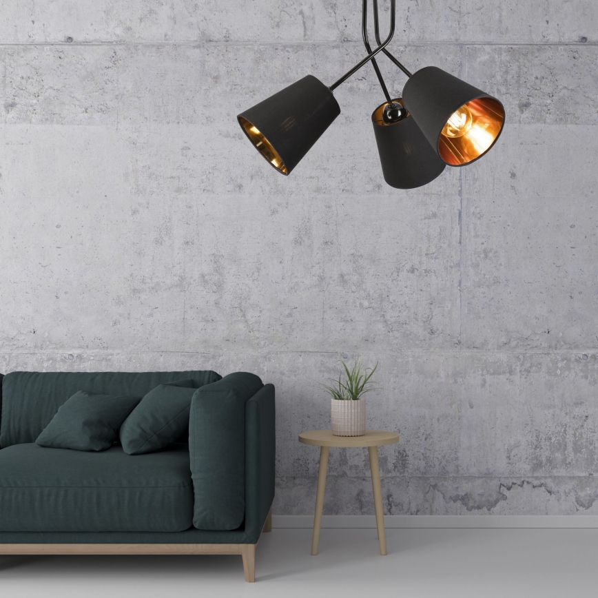 Pendelkrona IRMA 3xE27/15W/230V svart