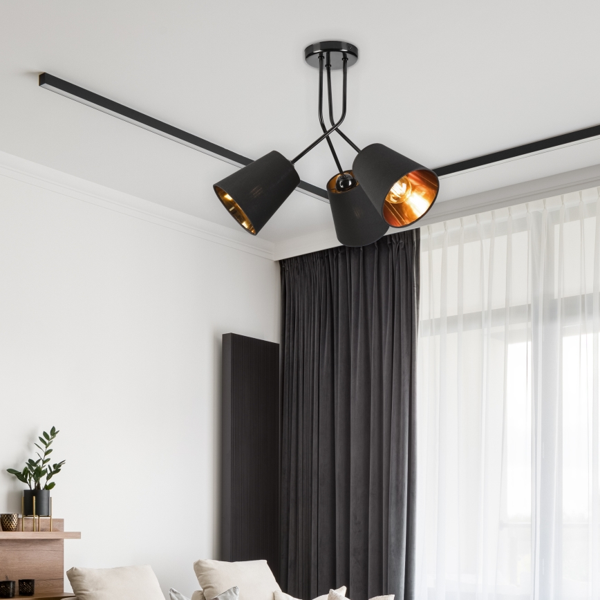 Pendelkrona IRMA 3xE27/15W/230V svart