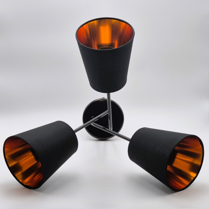 Pendelkrona IRMA 3xE27/15W/230V svart