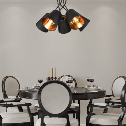 Pendelkrona IRMA 5xE27/60W/230V svart