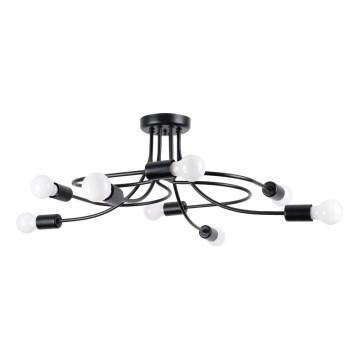 Pendelkrona LEVAR 8xE27/15W/230V svart