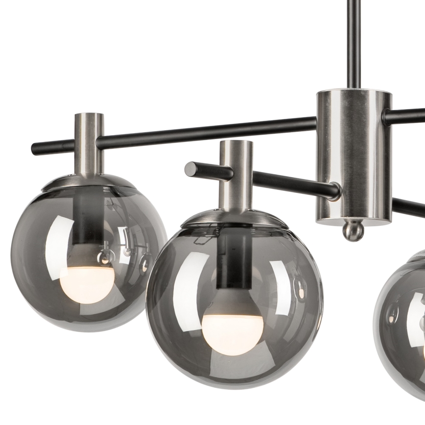 Pendelkrona LILOU 4xE14/5W/230V matt krom/rökig