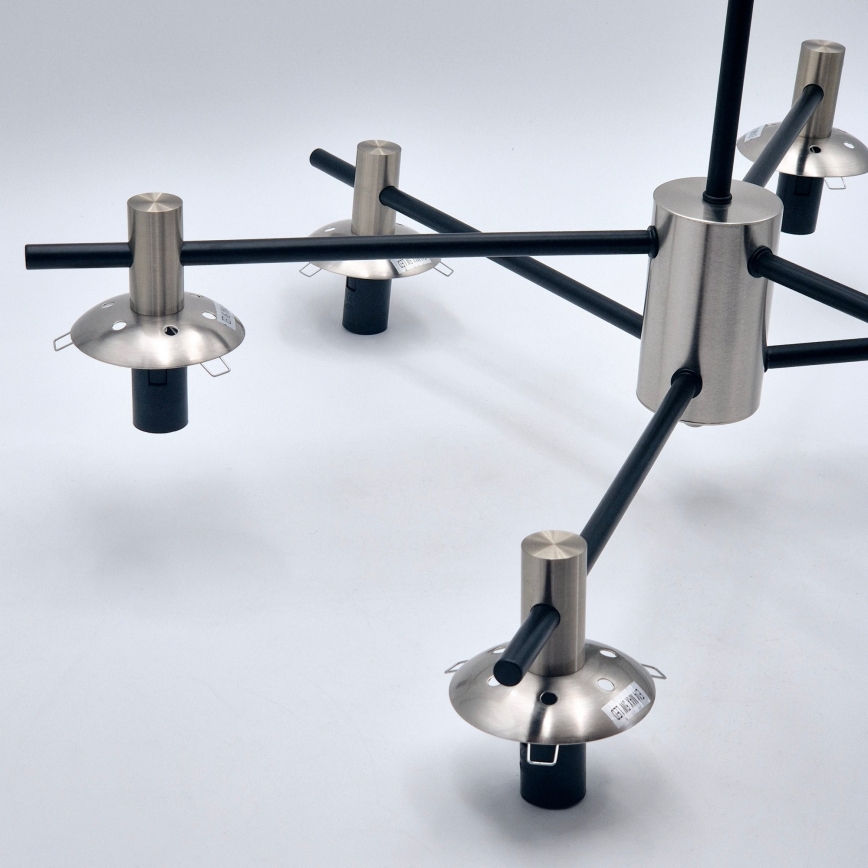 Pendelkrona LILOU 6xE14/5W/230V matt krom/rökig