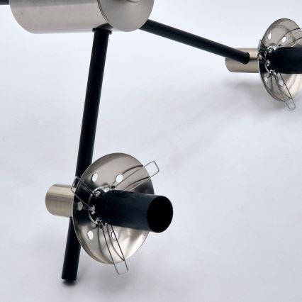 Pendelkrona LILOU 6xE14/5W/230V matt krom/rökig