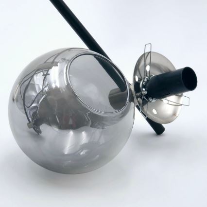 Pendelkrona LILOU 6xE14/5W/230V matt krom/rökig