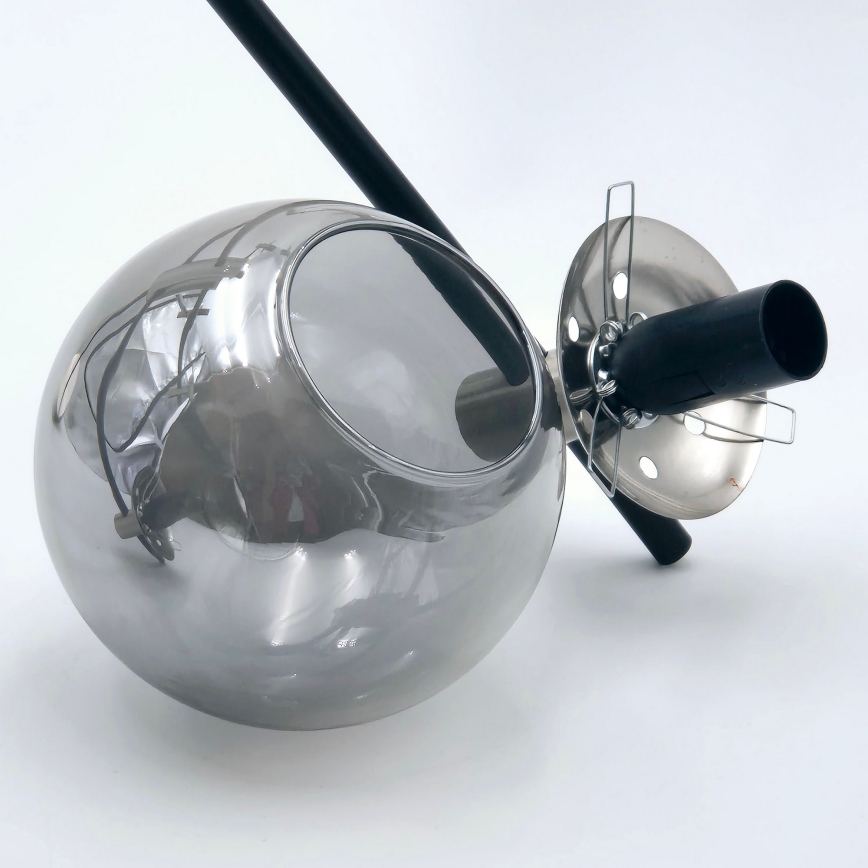 Pendelkrona LILOU 6xE14/5W/230V matt krom/rökig