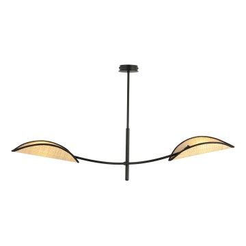 Pendelkrona LOTUS 2xE14/10W/230V svart/beige
