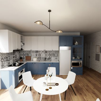 Pendelkrona LOTUS 2xE14/10W/230V svart/beige