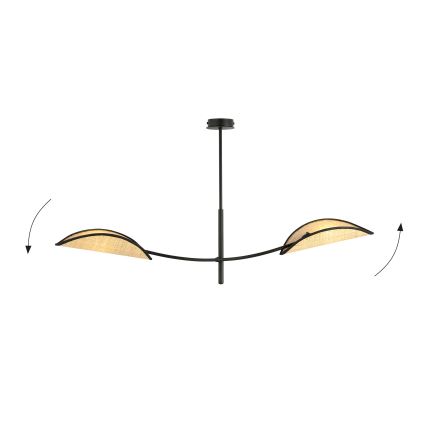 Pendelkrona LOTUS 2xE14/10W/230V svart/beige