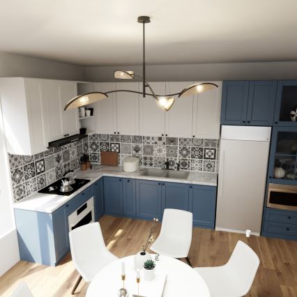 Pendelkrona LOTUS 4xE14/10W/230V svart/beige