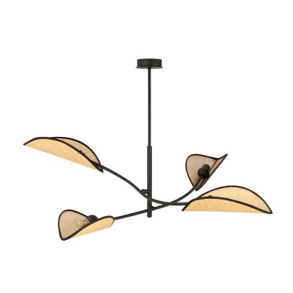 Pendelkrona LOTUS 4xE14/10W/230V svart/beige