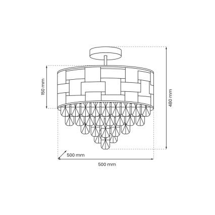 Pendelkrona LUXURIA 9xE14/40W/230V guld