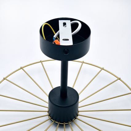 Pendelkrona MONTANA 1xE27/15W/230V diameter 30 cm guld/svart