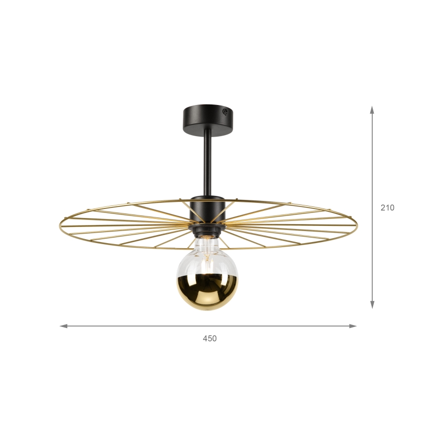 Pendelkrona MONTANA 1xE27/15W/230V diameter 45 cm guld/svart