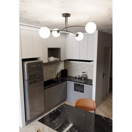 Pendelkrona PREGOS 4xE14/10W/230V svart