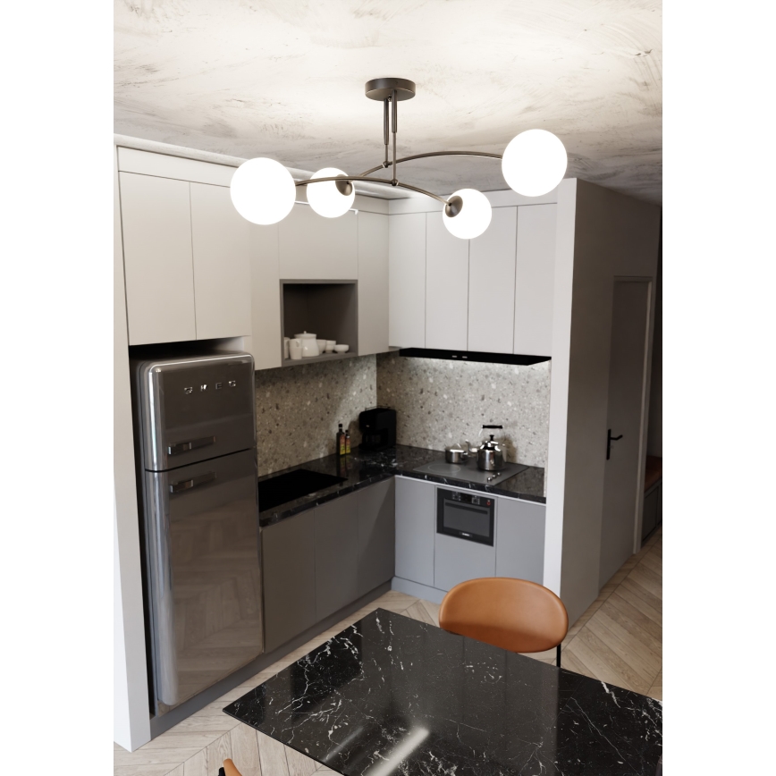 Pendelkrona PREGOS 4xE14/10W/230V svart