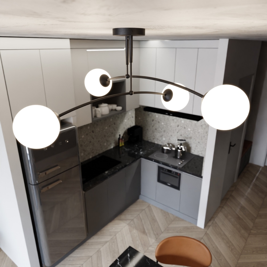 Pendelkrona PREGOS 4xE14/10W/230V svart