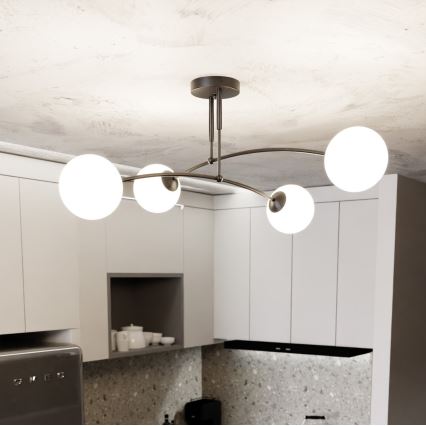 Pendelkrona PREGOS 4xE14/10W/230V svart