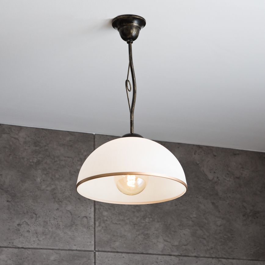 Pendelkrona RETRO 1xE27/60W/230V svart patina