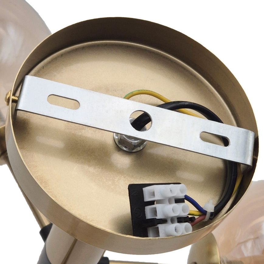 Pendelkrona ROLLO 5xE14/5W/230V guld/rökig beige