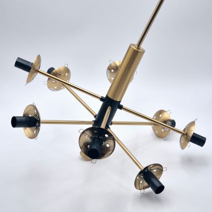 Pendelkrona ROLLO 8xE14/5W/230V guld/rökig beige