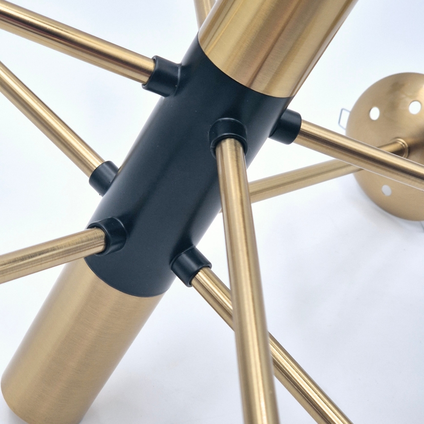 Pendelkrona ROLLO 8xE14/5W/230V guld/rökig beige