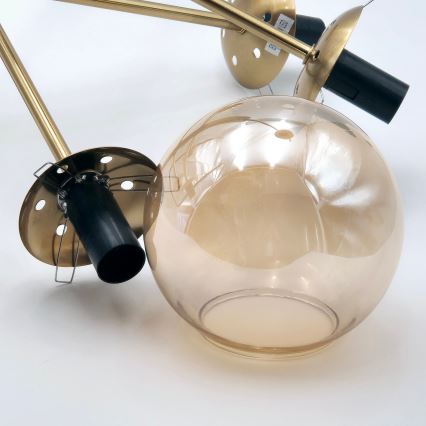 Pendelkrona ROLLO 8xE14/5W/230V guld/rökig beige