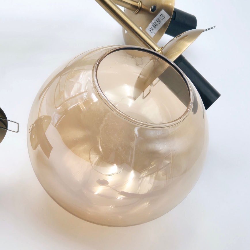 Pendelkrona ROLLO 8xE14/5W/230V guld/rökig beige