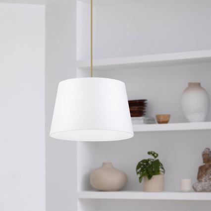 Pendellampa AIDA 1xE27/60W/230V Ø 25 cm ek/brun/vit