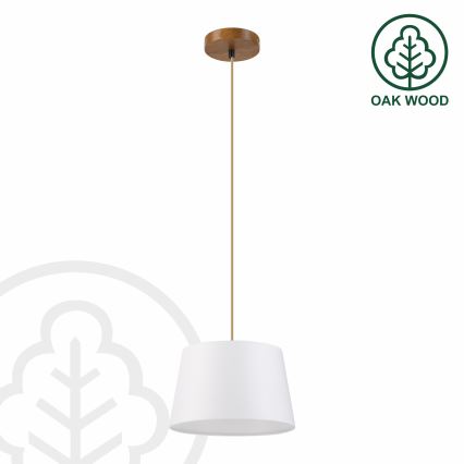 Pendellampa AIDA 1xE27/60W/230V Ø 25 cm ek/brun/vit