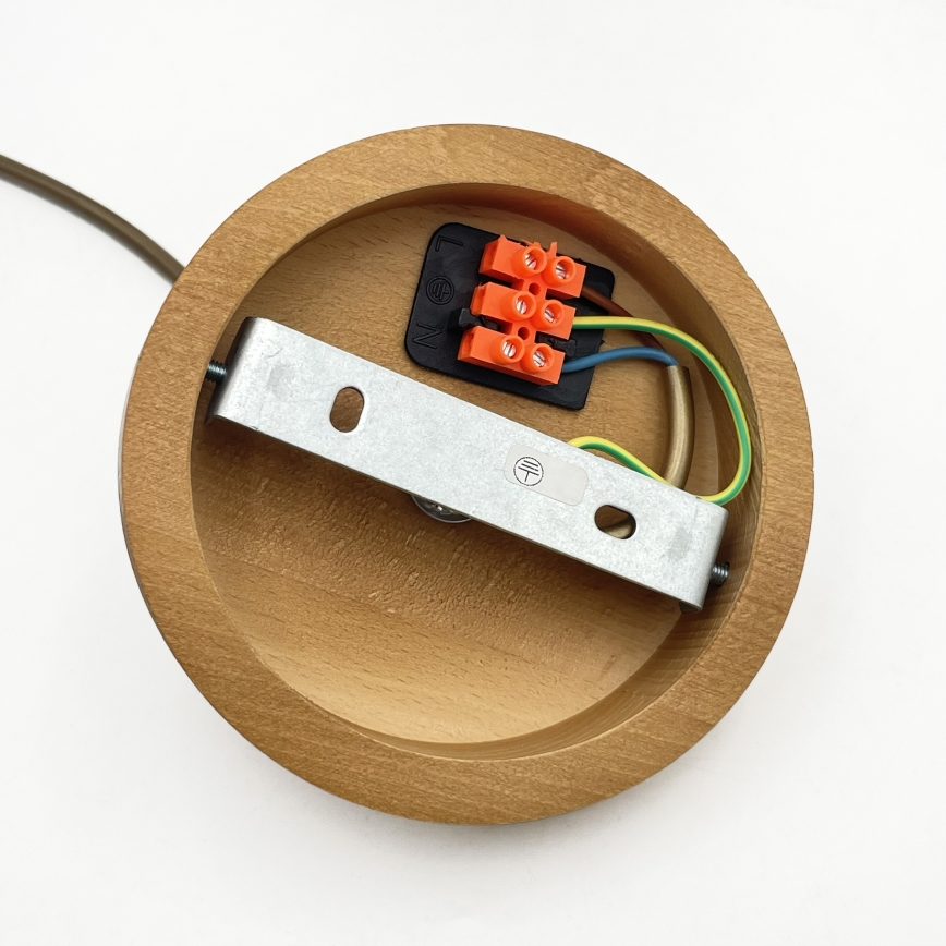 Pendellampa AIDA 1xE27/60W/230V Ø 25 cm ek/brun/vit