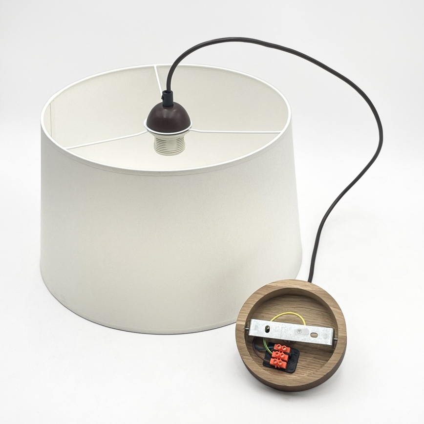 Pendellampa AIDA med kabel 1xE27/60W/230V diam. 35 cm ek/valnöt/vit