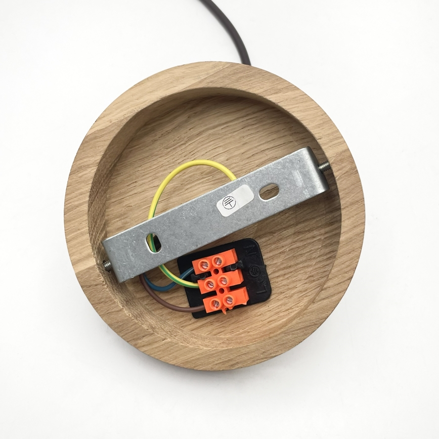 Pendellampa AIDA med kabel 1xE27/60W/230V diam. 35 cm ek/valnöt/vit