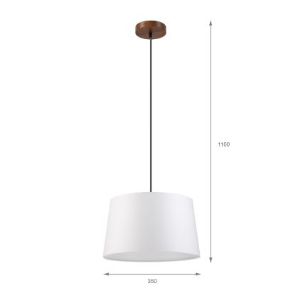 Pendellampa AIDA med kabel 1xE27/60W/230V diam. 35 cm ek/valnöt/vit