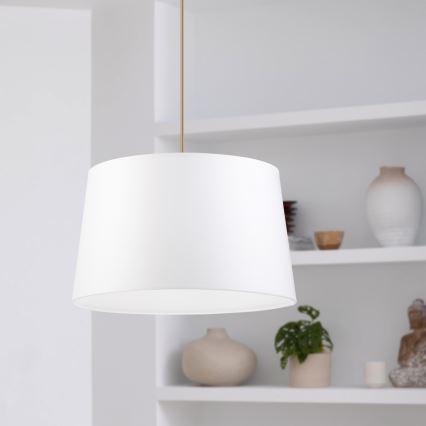 Pendellampa AIDA med kabel, 1xE27/60W/230V, Ø 35 cm, ek/brun/vit
