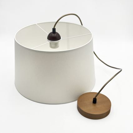 Pendellampa AIDA med kabel, 1xE27/60W/230V, Ø 35 cm, ek/brun/vit