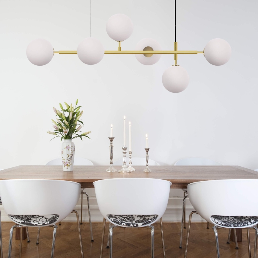 Pendellampa ALISA 6xE14/40W/230V guldfärgad