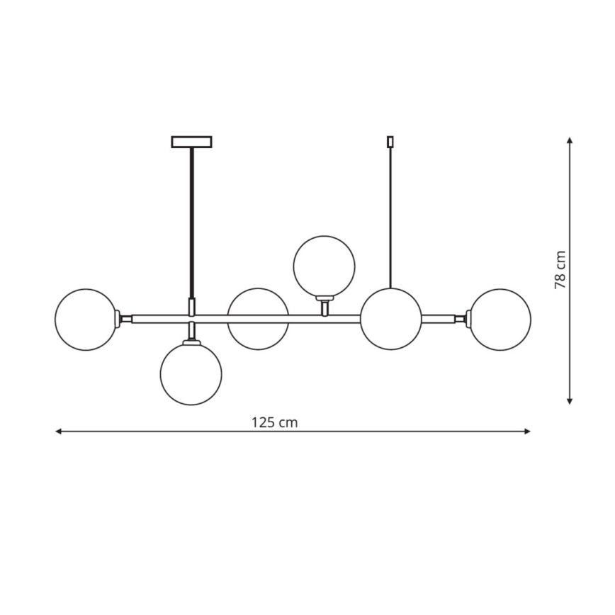 Pendellampa ALISA 6xE14/40W/230V guldfärgad