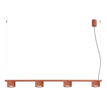 Pendellampa AURA på vajer 4xGX53/10W/230V röd